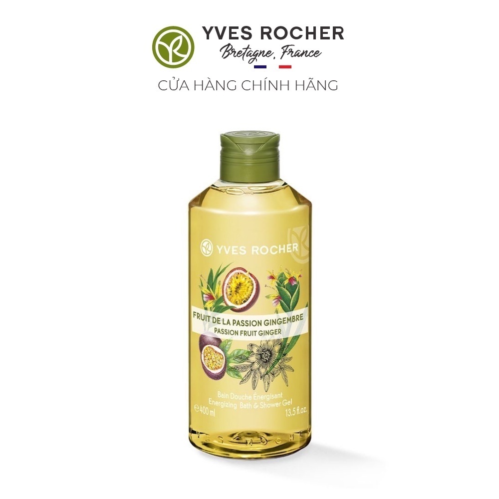 Gel Tắm Yves Rocher Energizing Bath & Shower Gel Passion Fruit Ginger - 400ml