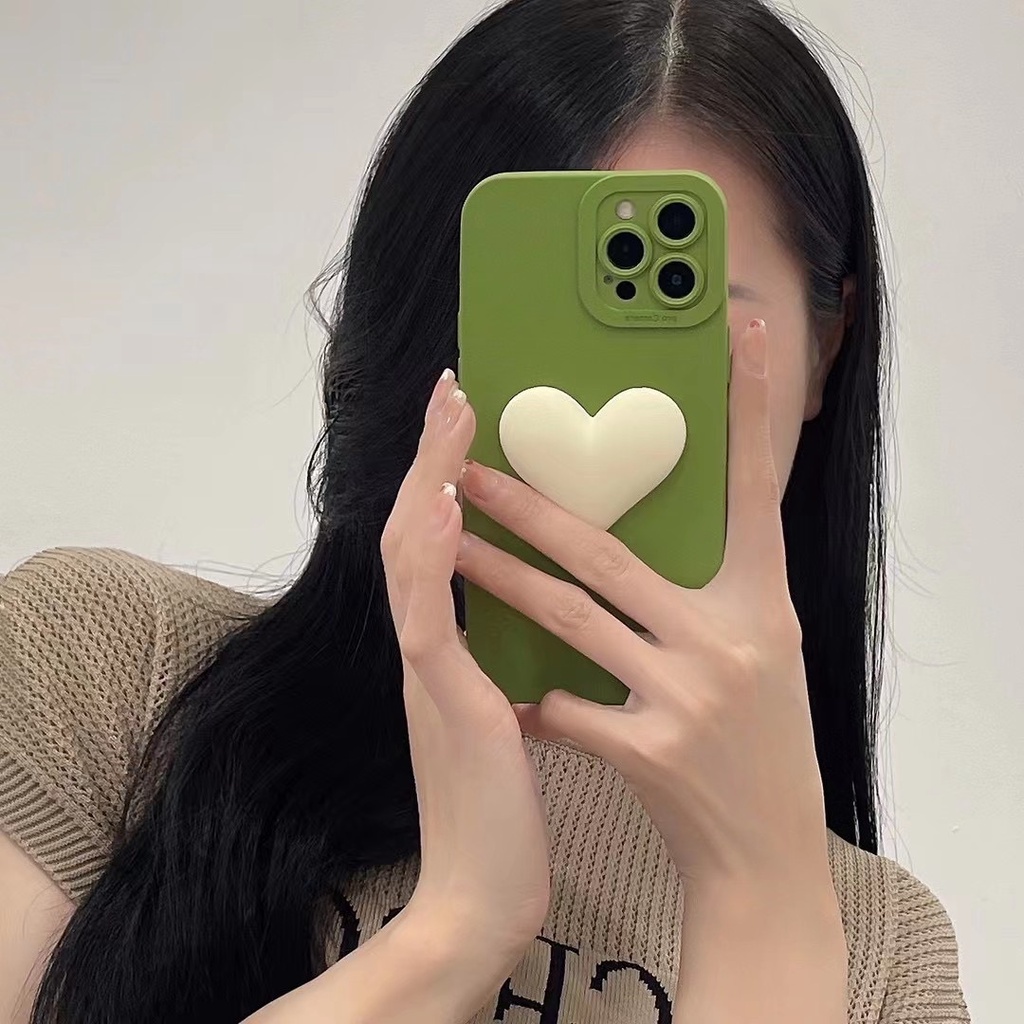 Ốp Điện Thoại Hình Trái Tim Màu Trắng Cho Iphone 12 pro max 13 13 pro max11 pro max xs max xr x 7plus