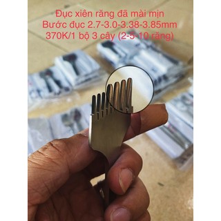 Đục xiên mài mịn răng, may ví da thủ công