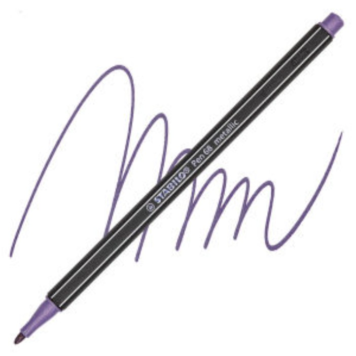 Bút lông nhũ Stabilo Pen 68 Metallic Marker – 1.4 mm – Màu tím nhũ (Violet)