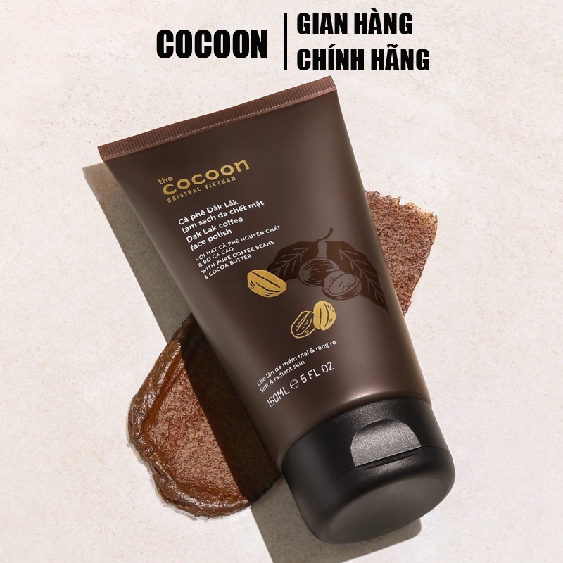 Cà phê đắk lắk tẩy tế bào da chết mặt Cocoon Garin 150ml cho da sáng mịn đều màu