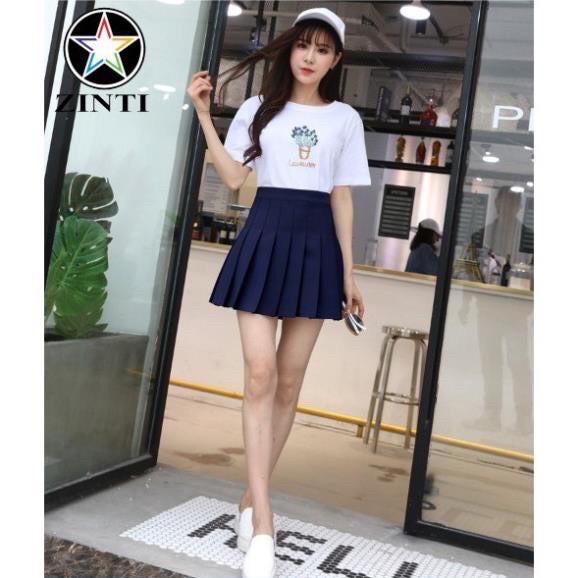 [HÀNG ĐẸP] Chân váy ngắn Tennis Xếp Ly Cạp Cao SEXY quần trong ghen bụng không xù phong cách Hàn Quốc