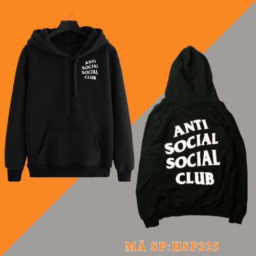 Áo hoodie Anti Social Club nỉ cotton unisex