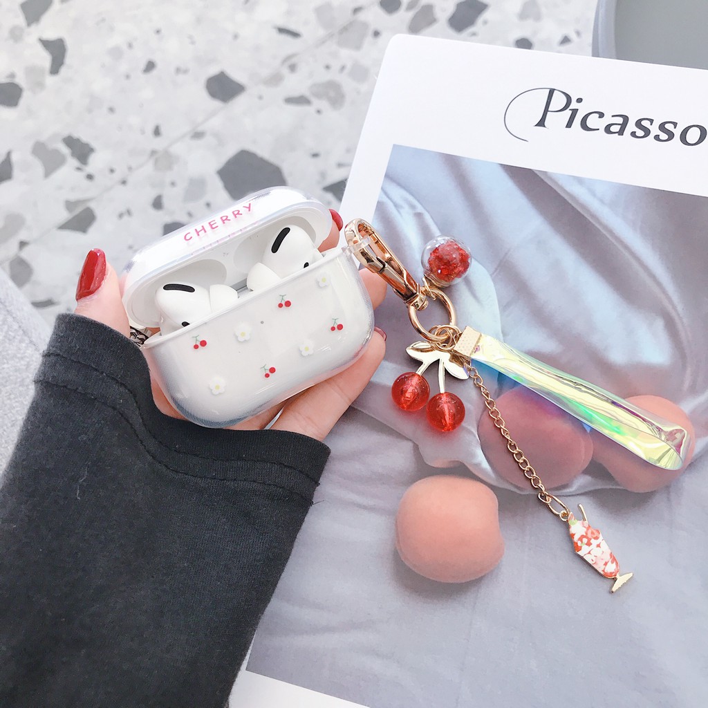 Vỏ Bảo Vệ Hộp Sạc Tai Nghe Bluetooth Airpods Bằng Tpu Trong Suốt Họa Tiết Cherry Ốp | BigBuy360 - bigbuy360.vn