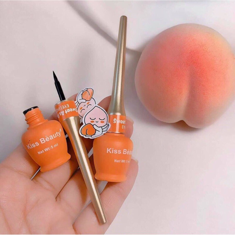 Bút kẻ măt trái đào kiss beauty eyeliner siêu dễ thương