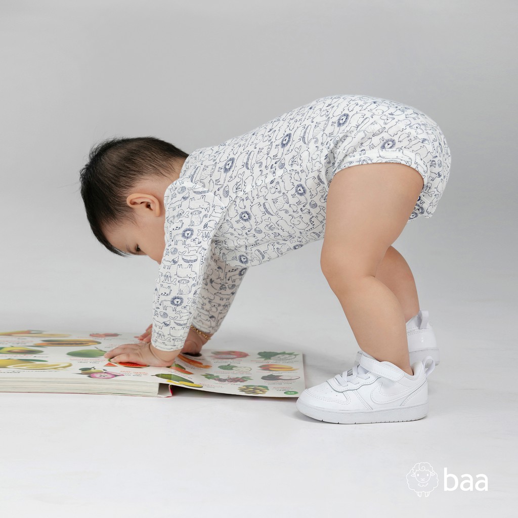 Bộ quần áo romper sơ sinh BAA BABY dài tay cho bé trai - BN-RP01D