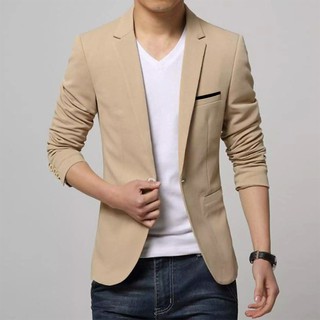 Áo vest nam form ôm body màu kem vàng mềm mịn