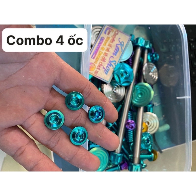 Combo 4 Ốc Titan Gr5 Gắn Hộp Xích Wave 50/100/110