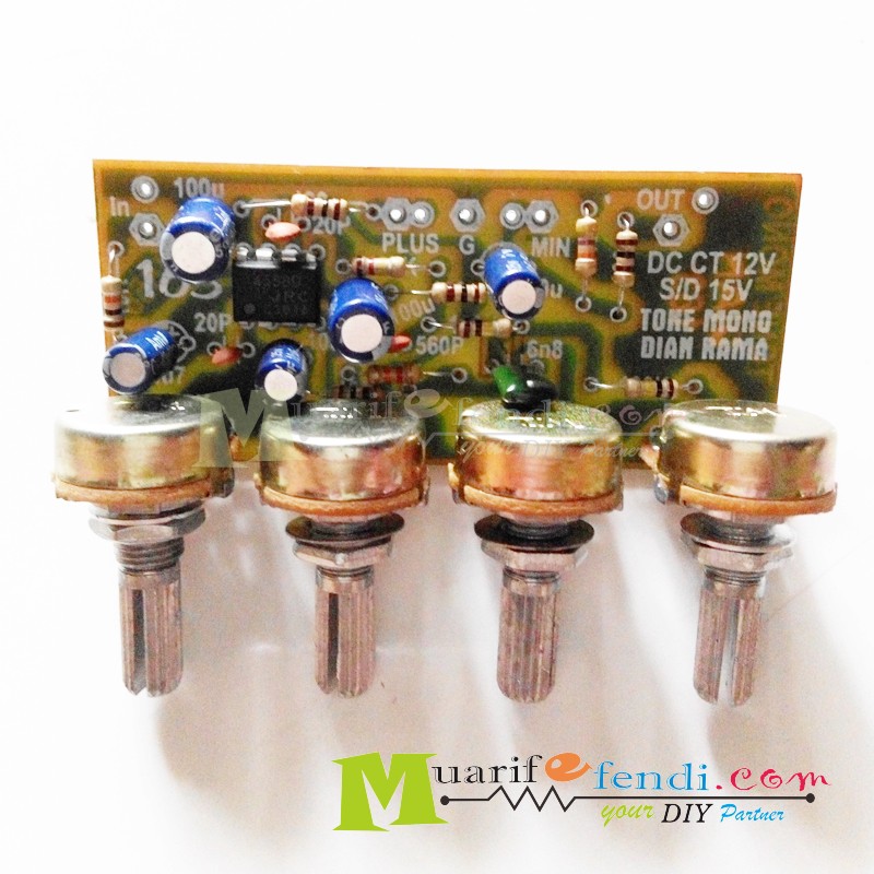 Mạch Điều Chỉnh Âm Lượng Đàn Guitar Bass Mono Dian Rama Ic Opamp 4558