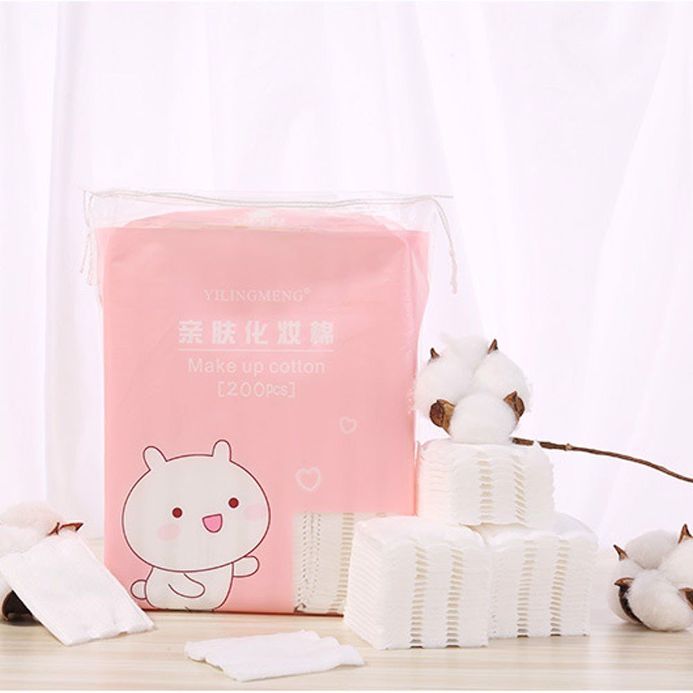 Bông Tẩy Trang Yilingmeng Line Friend Gấu Thỏ Vịt Make Up Cotton 200 Miếng Hàn Quốc Chính Hãng - LAI'S STORE