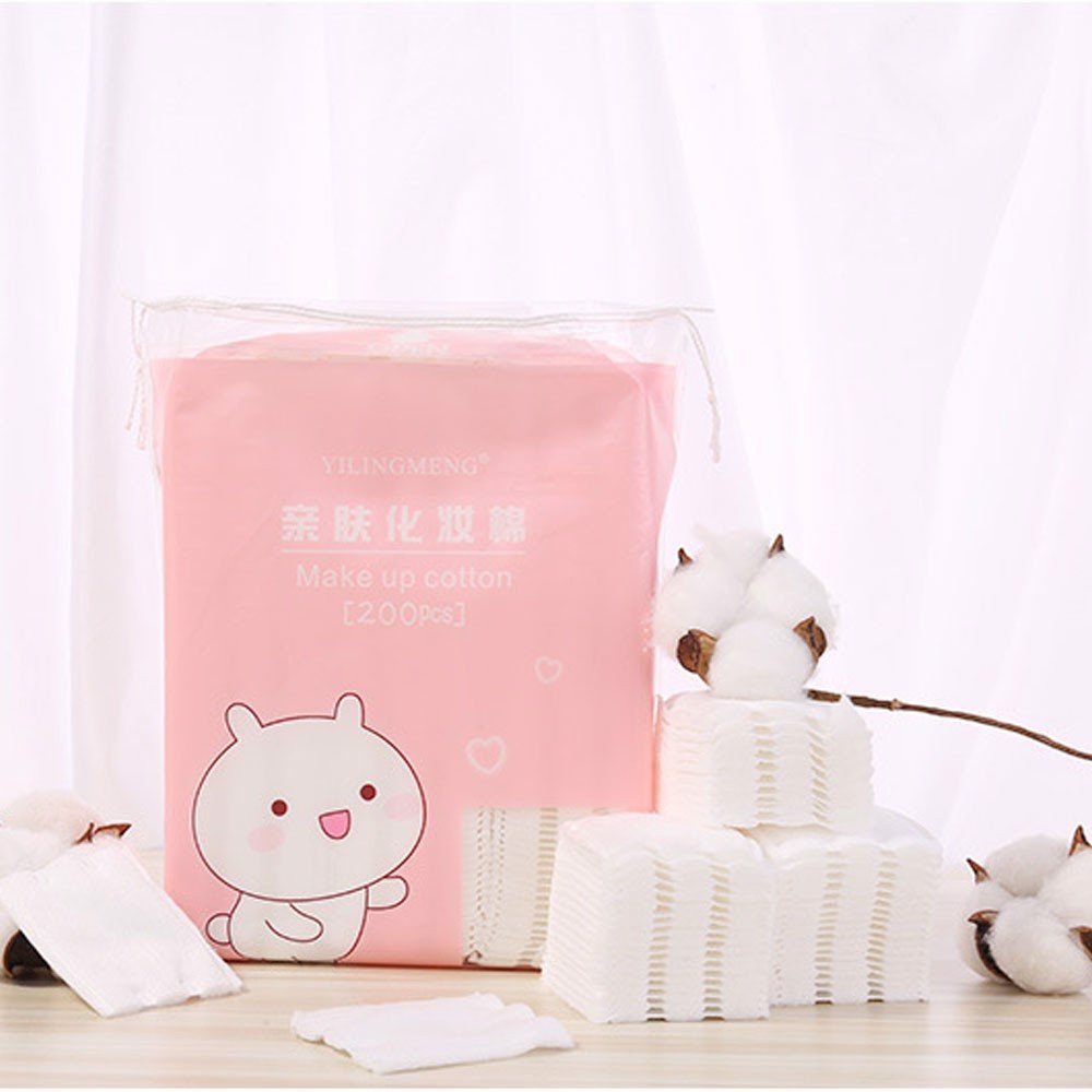Bông Tẩy Trang Yilingmeng Line Friend Gấu Thỏ Vịt Make Up Cotton 200 Miếng Hàn Quốc Chính Hãng - LAI'S STORE