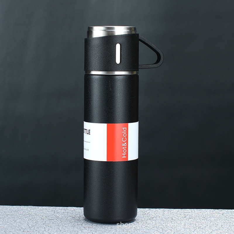 Bình Giữ Nhiệt kèm 2 Ly Vacum Flask 500ml Inox Cao Cấp, Giao Màu Ngẫu Nhiên