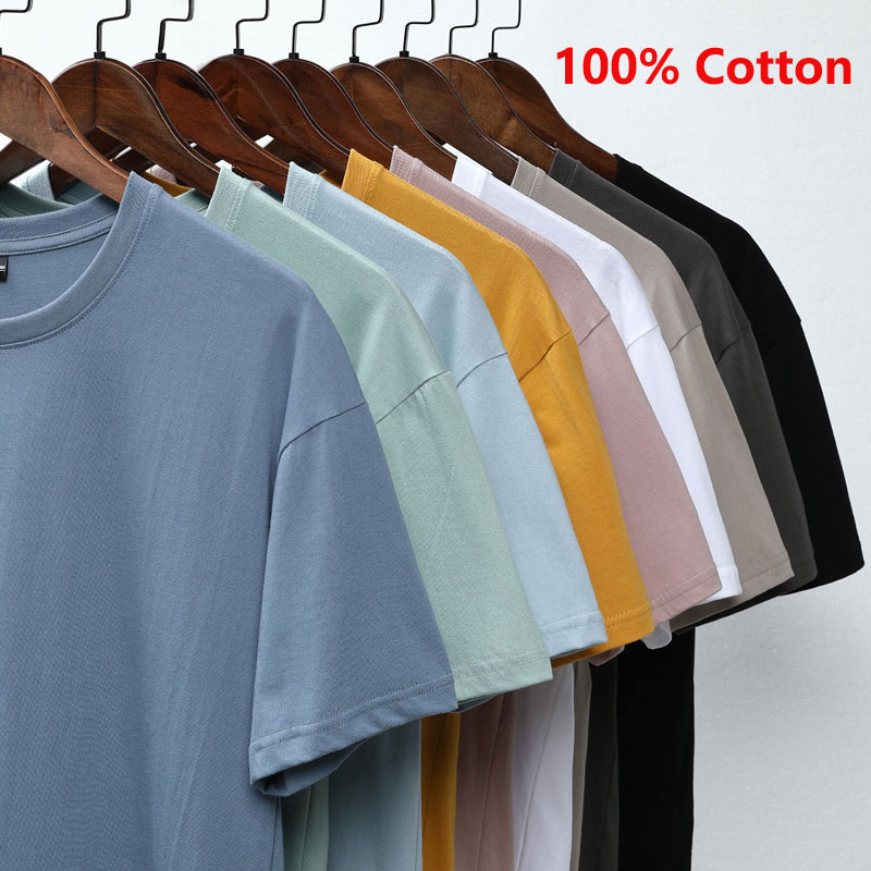 [Mã FAMAYMA giảm 10K đơn 50K] Áo Thun Nam Ngắn Tay Cổ Tròn Thời Trang 100% Cotton