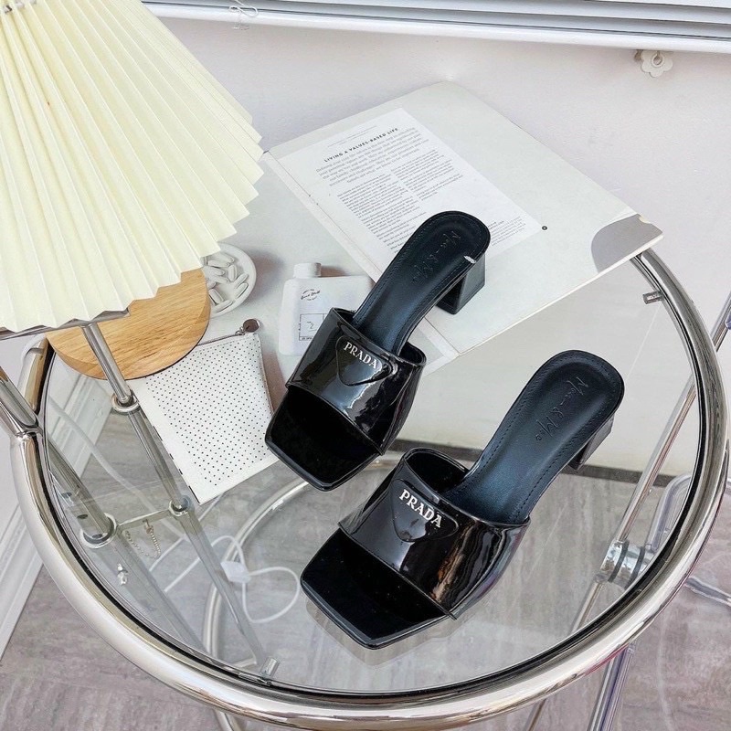 Guốc nữ thời trang da bóng gót 5p hàng vnxk