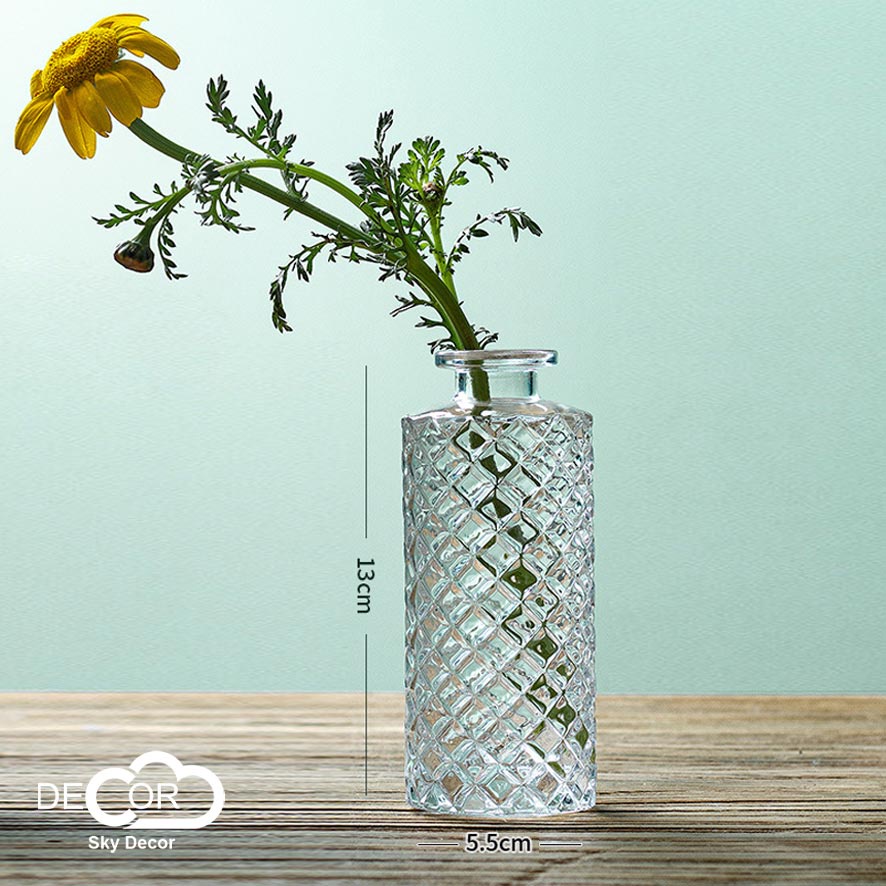 Lọ thủy tinh cắm hoa Sky Decor - Bình hoa pha lê phong cách Bắc Âu, bình decor, vintage