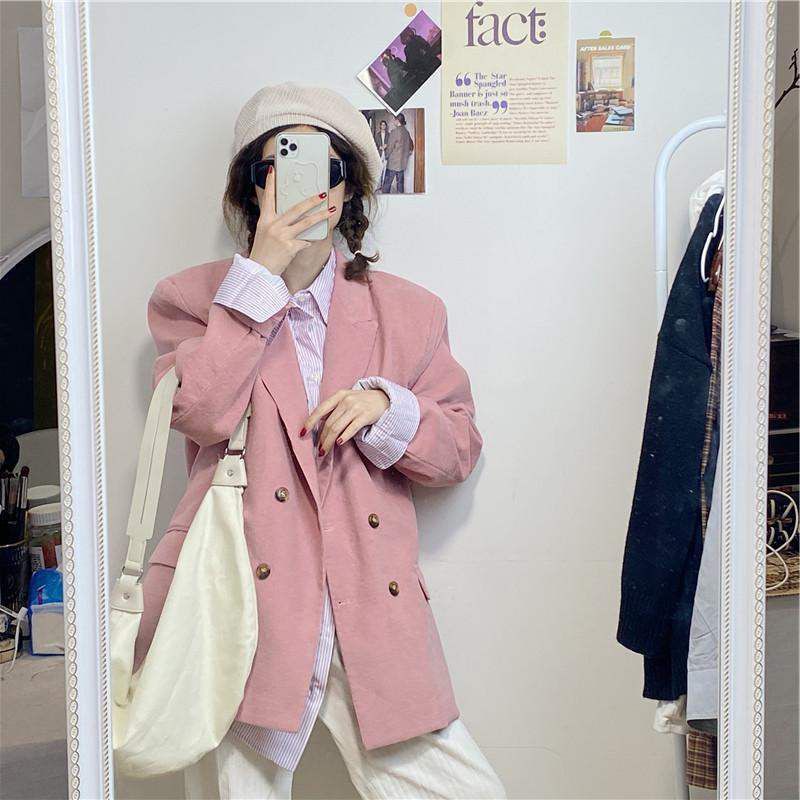(3 Mẫu)Ảnh thật 3 hình cuối-Áo blazer nhung mùa thu thời trang Ulzzang | BigBuy360 - bigbuy360.vn