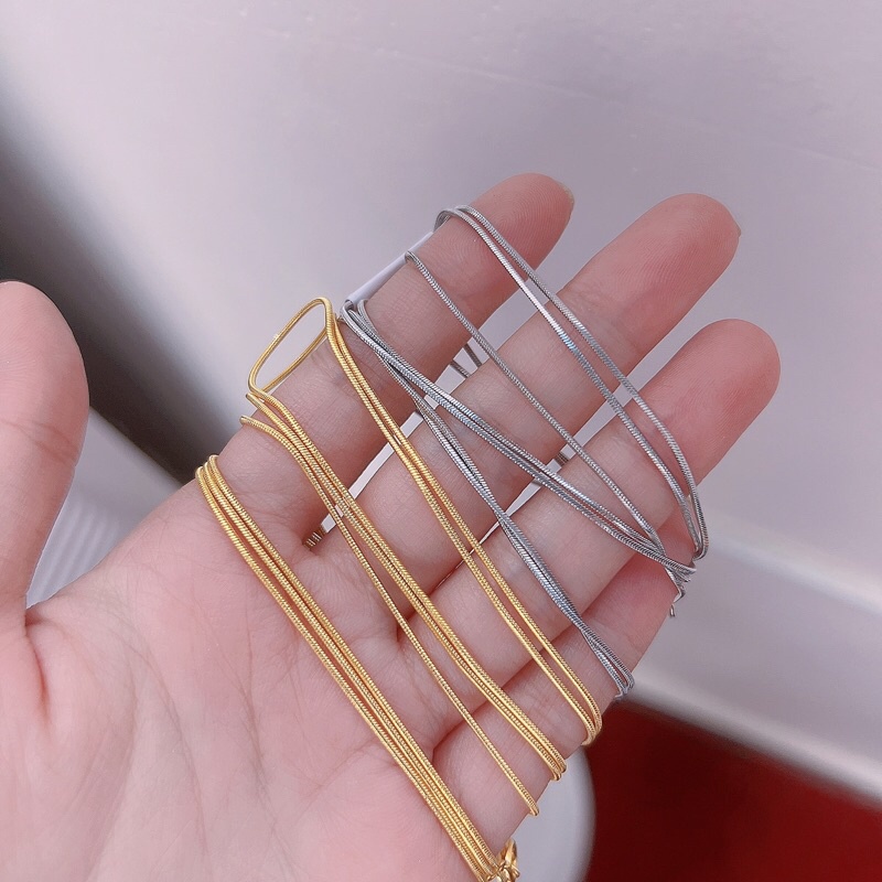 Dây chuyền mì titan không đen không gỉ Kami shop có thay móc tròn