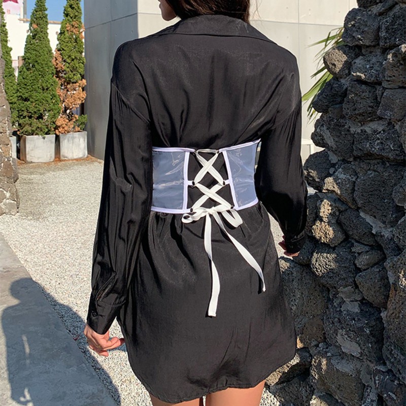 Áo Corset Phối Dây Kim Loại Phong Cách Gothic