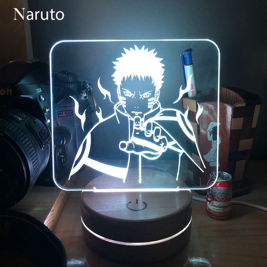 Đèn Led Anime NARUTO Đèn Led 16 Màu Hình Nhân Vật Hoạt Hình, Đèn Ngủ Led 3d, Cảm Ứng , Điều Khiển Từ Xa