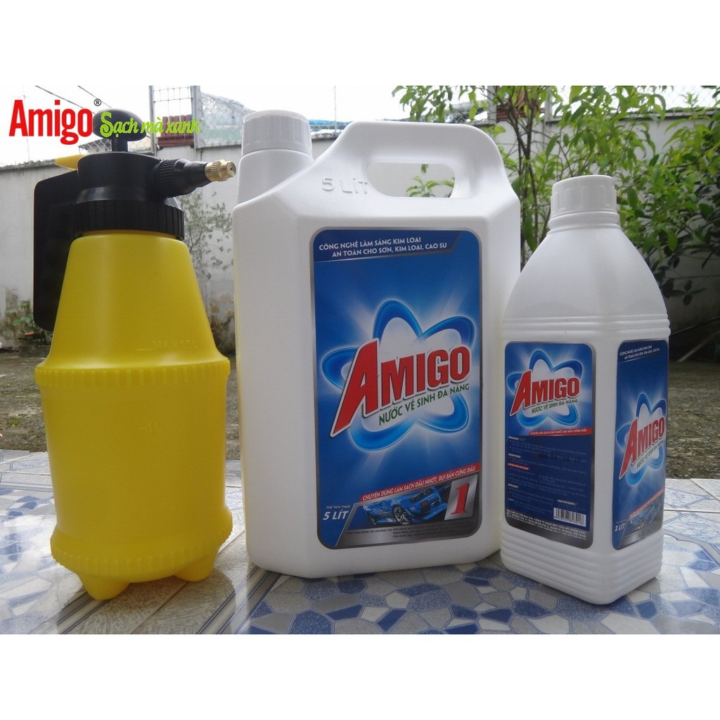 Chai tẩy dầu nhớt, vệ sinh đa năng Amigo 1 Lít