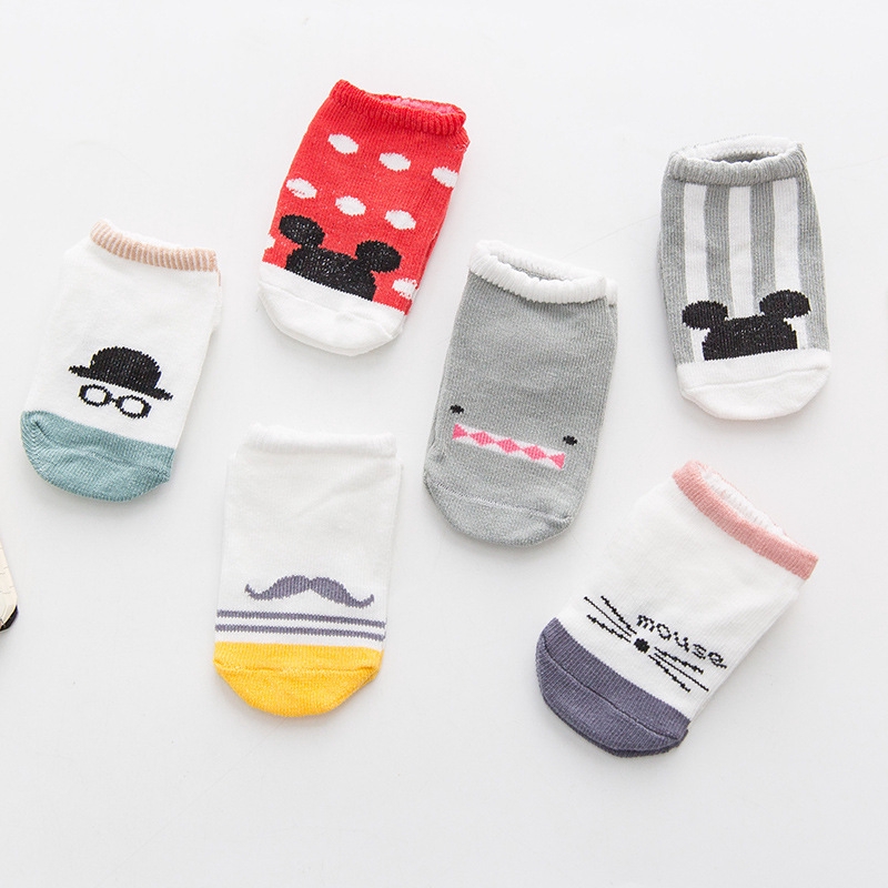 Vớ Cotton Chống Trượt Kiểu Hoạt Hình Đáng Yêu Cho Bé Trai Bé Gái