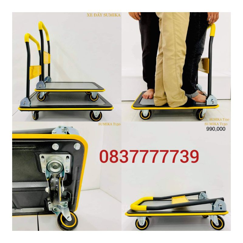 Xe đẩy hàng hóa SUMIKA T300 (tải trọng 300kg, tay cầm gấp gọn) GIÁ RẺ