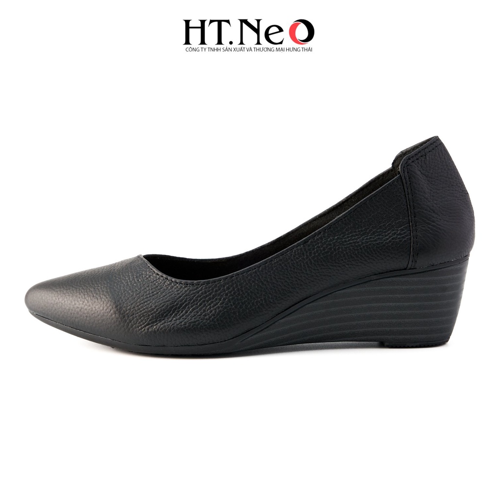Giày nữ đế xuồng HT.NEO da bò mềm mại đế xuồng 5cm, cực sang chân NU98