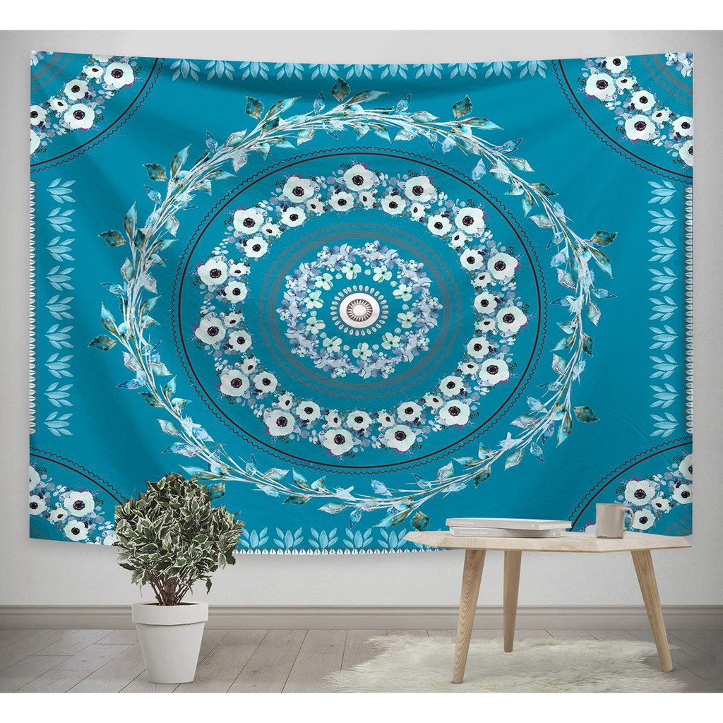 Tấm thảm Bohemian Mandala in hoa kỹ thuật số Tấm thảm treo vải Trang trí nội thất Tấm thảm treo tường