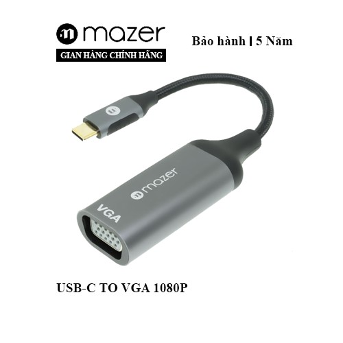 Bộ Chuyển Đổi Mazer USB-C to VGA 1080P Adapter ALU