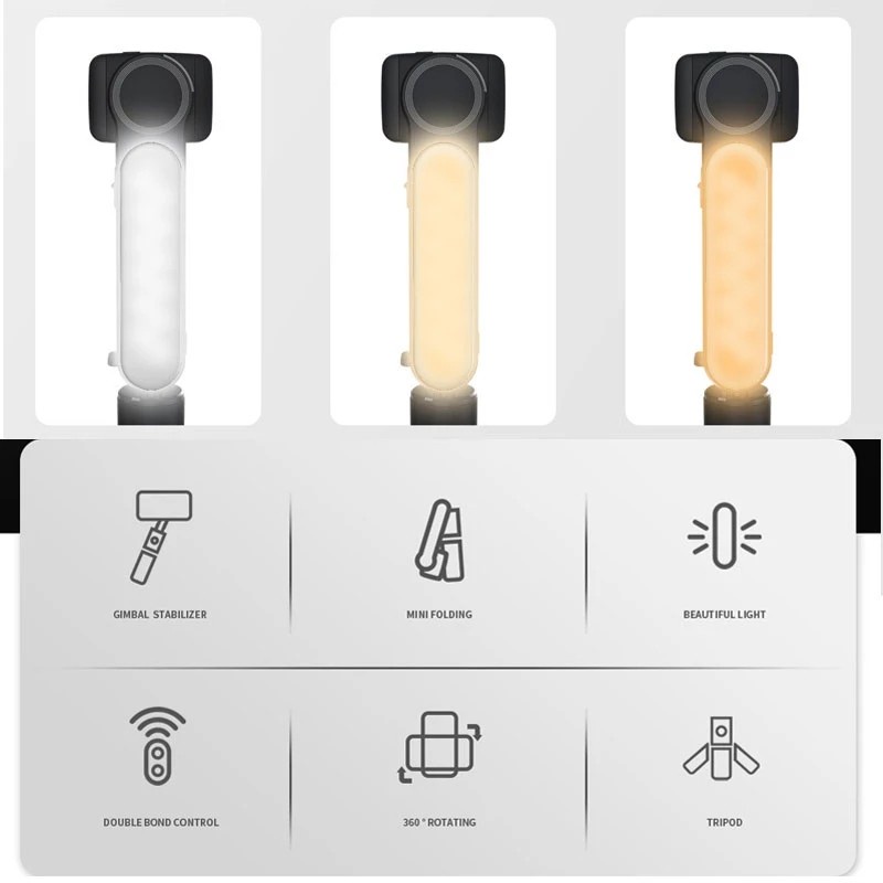 Bộ ổn định Gimbal cho điện thoại di động Điện thoại di động Điện thoại thông minh Cam Hành động Máy ảnh Tay cầm Tay cầm Gậy chụp ảnh tự sướng Kính thiên văn Bộ ổn định video cho điện thoại Cân bằng tự động Chân máy chụ Bộ ổn định Gimbal từ tính đơn nhỏ gọ