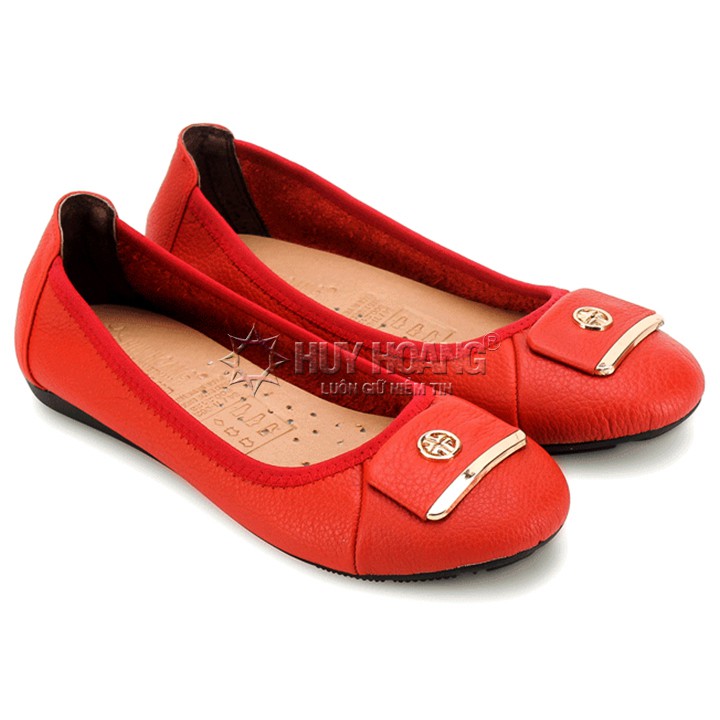 Giày nữ búp bê da bò màu cam PH7910