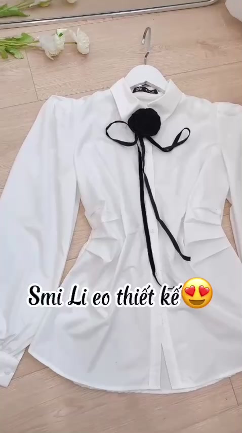 Sơ mi li eo tôn dáng cổ hoa lụa dài tay | BigBuy360 - bigbuy360.vn