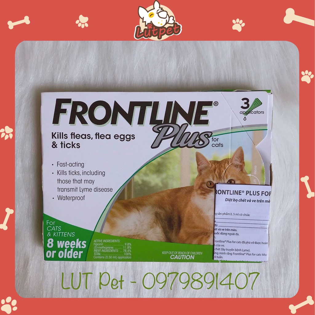 Nhỏ gáy cho mèo trị ve rận Frontline Plus diệt bọ chét nấm viêm da