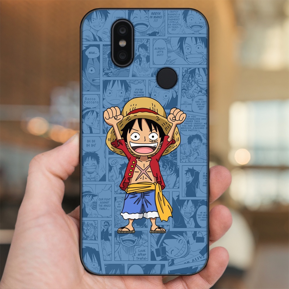 Ốp lưng Xiaomi Redmi S2 viền đen in hình Luffy One Piece