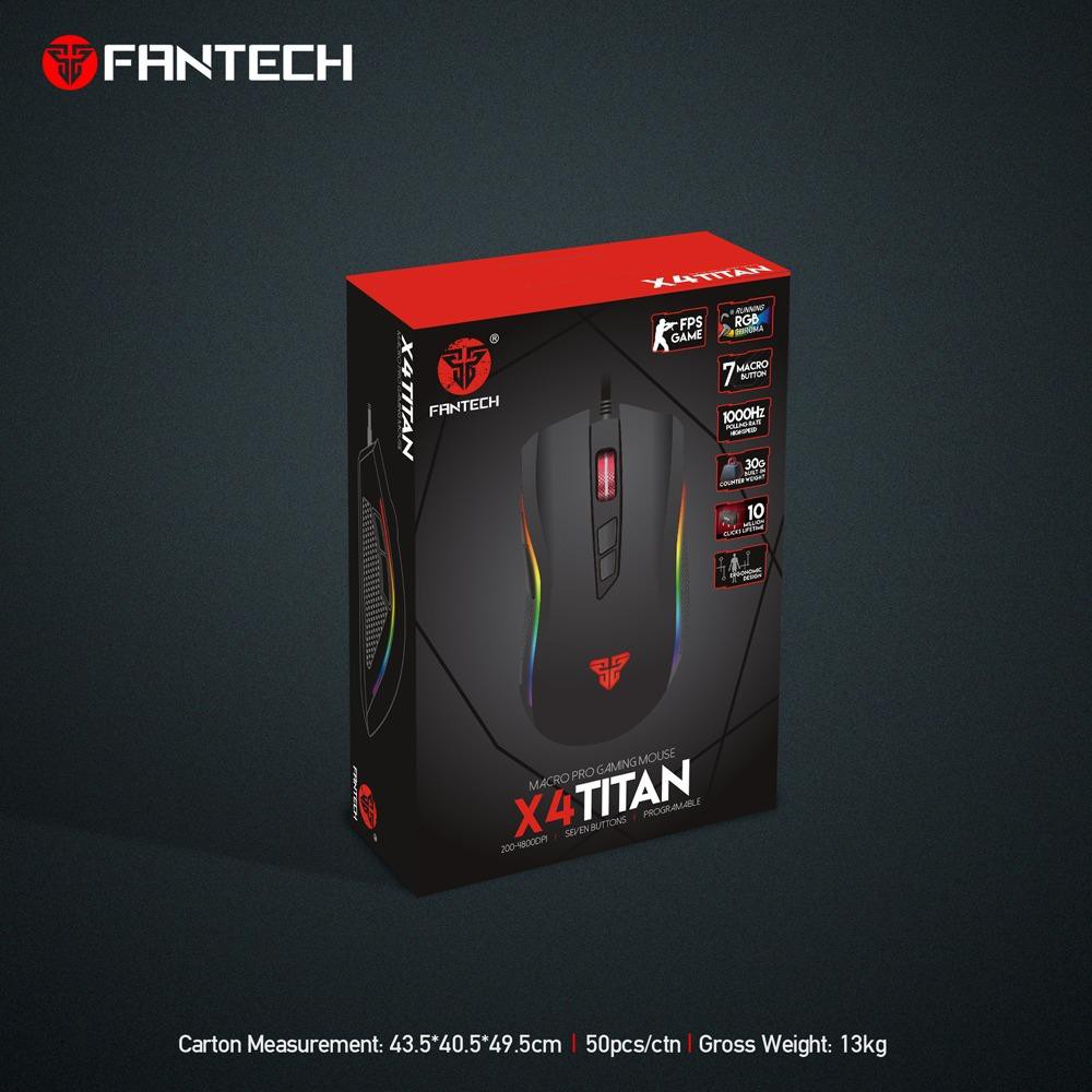 Chuột Gaming Fantech TITAN X4S ( LED Chroma + phần mềm riêng )