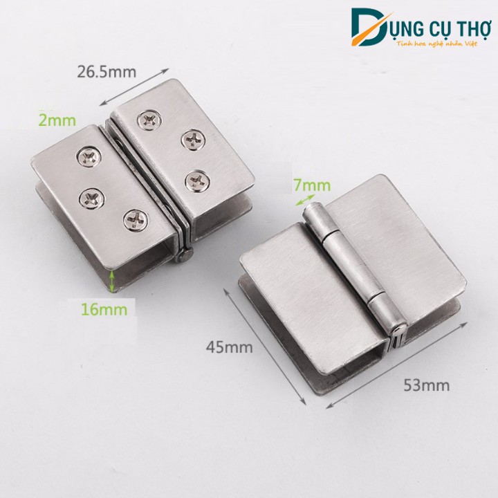 Bản lề cửa kính inox