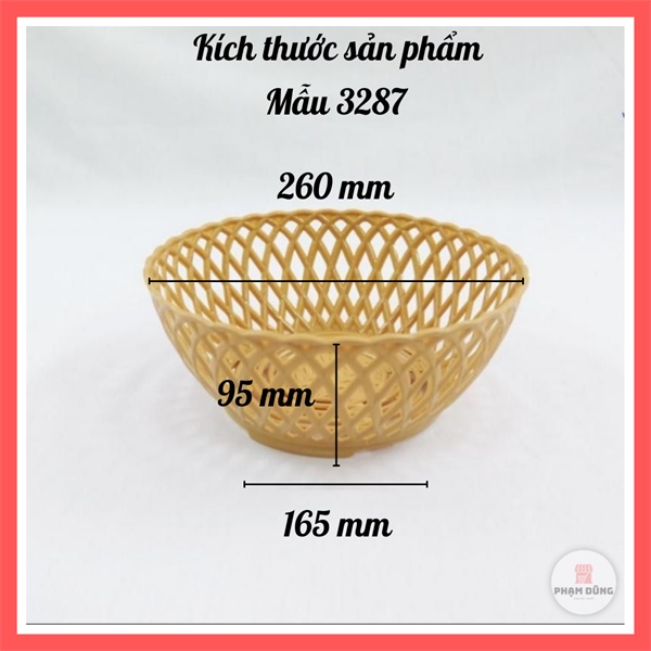 Rổ tròn nhựa giả mây VN , rổ đựng hành tỏi rau tiện lợi