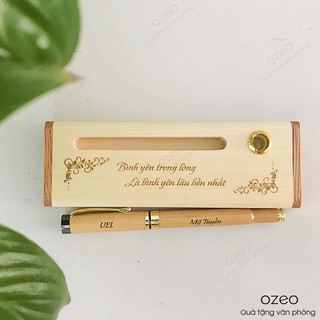 Bộ hộp bút gỗ để bàn lehoaian