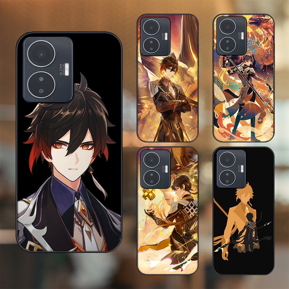 Ốp lưng Vivo Y55 2022 viền đen in hình Zhongli Genshin Impact