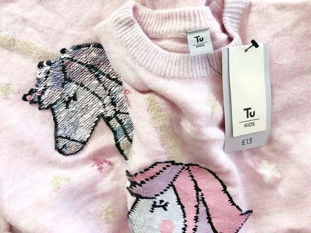 HẾT HÀNG Áo len Pony cầu vồng sequin lấp lánh
