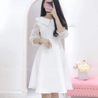 ĐẦM CỔ SEN TAY LỠ