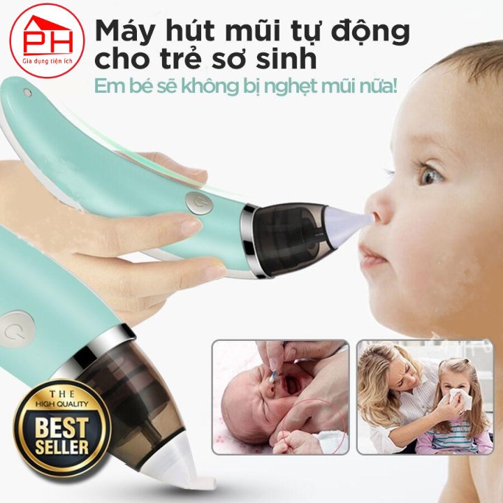 Máy hút mũi trẻ em điện tử LITTLE BEES (LB-1801) - Hút mũi trẻ sơ sinh tự động với đầu silicon siêu mềm, êm ái, an toàn