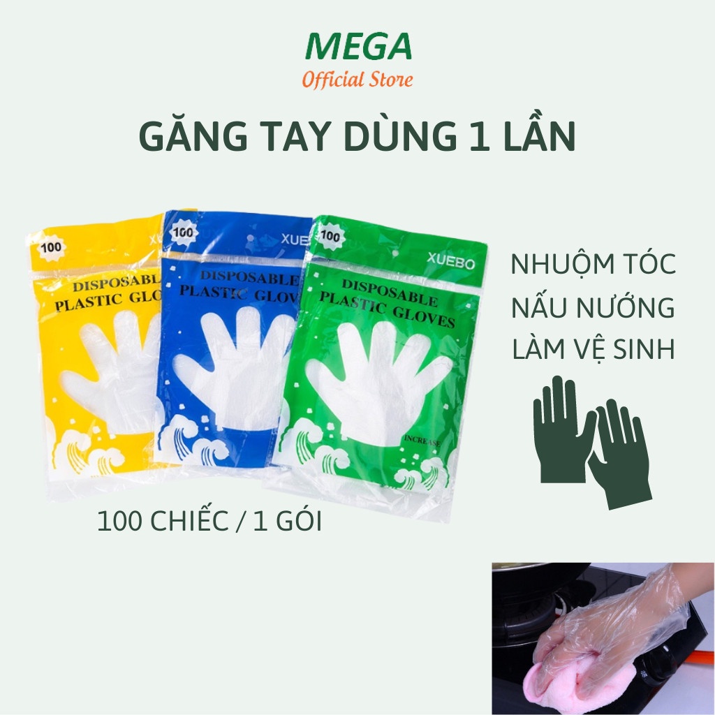 100 chiếc găng tay nilon nấu nướng, nhuộm tóc, , làm vệ sinh - găng tay nilong dùng 1 lần