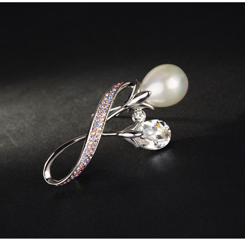 Ghim Cài Áo Hình Hoa Đính Ngọc Trai Nhân Tạo Thời Trang