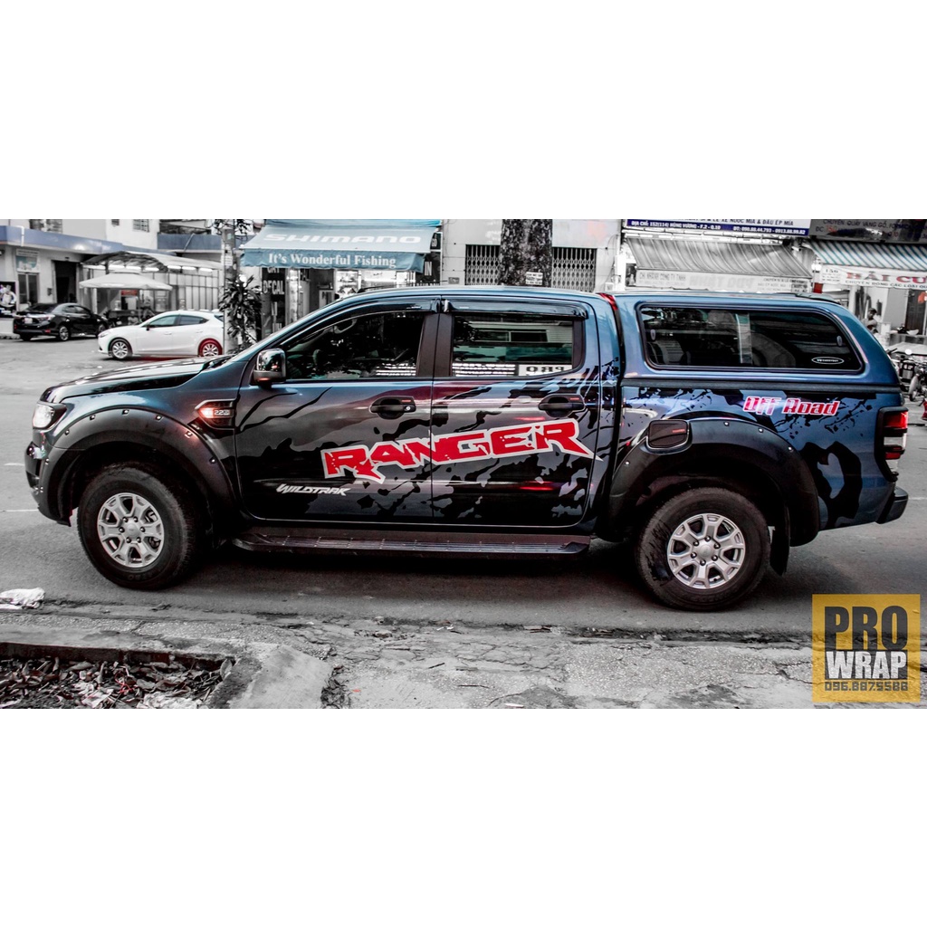 Tem họa tiết xe Ranger Offroad - Tem họa tiết ô tô Ford, tem dán sườn xe thể thao