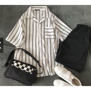 Hot 🌷 xẢ áo sơ mi kẻ 2 sọc phối túi siêu hot hit 2018 Đỏ Đen trắng chất lượng