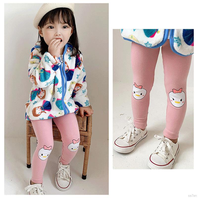 Quần Legging Cotton Lưng Cao Giữ Ấm Cho Bé 1-6 Tuổi
