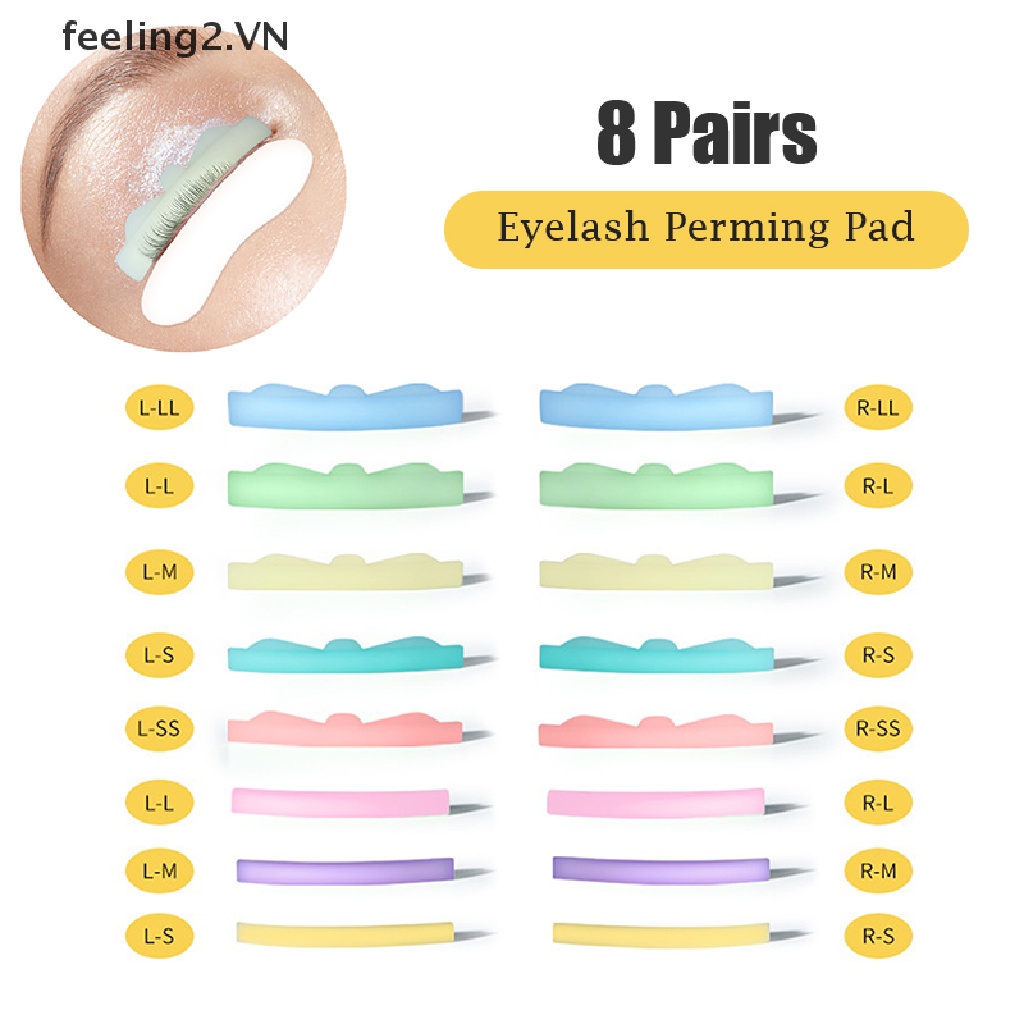 Bộ 8 Cặp Đệm Silicone Hỗ Trợ Uốn Tóc Tái Sử Dụng Tiện Lợi