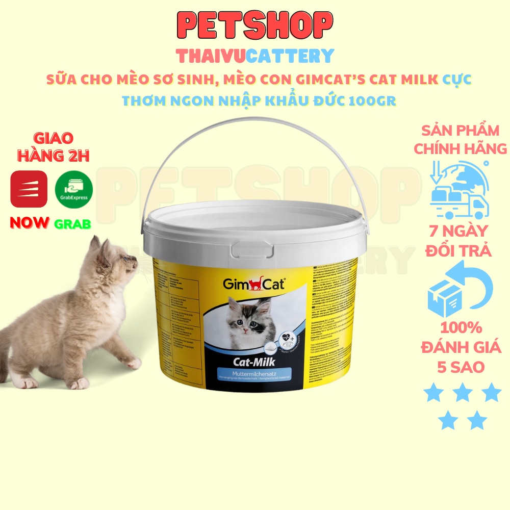 SỮA CHO MÈO SƠ SINH, MÈO CON GIMCAT’S CAT MILK CỰC THƠM NGON NHẬP KHẨU ĐỨC 100gr
