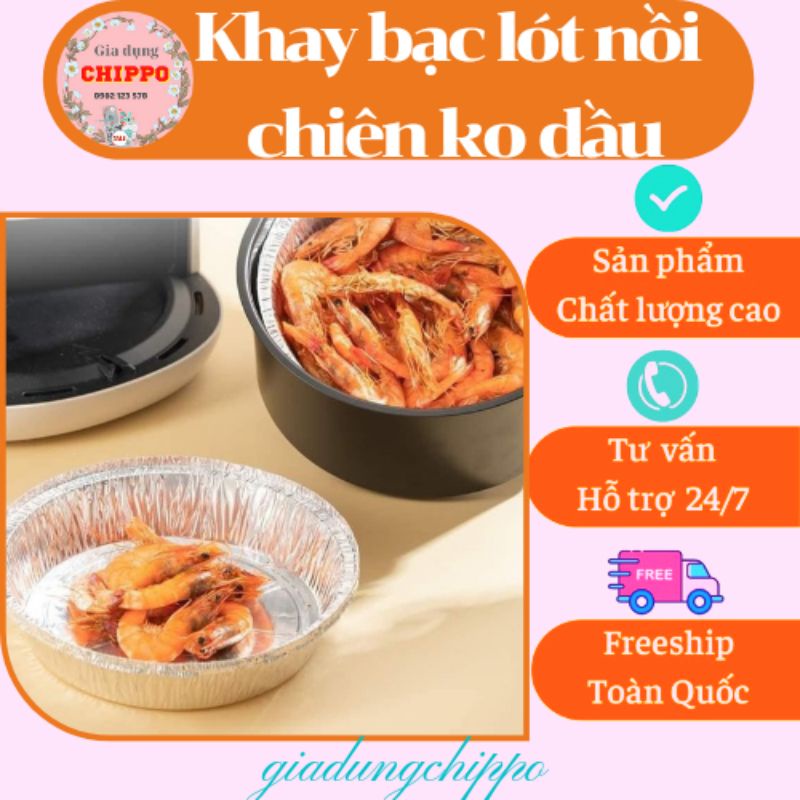 Set 10 khay bạc lót nồi chiên không dầu